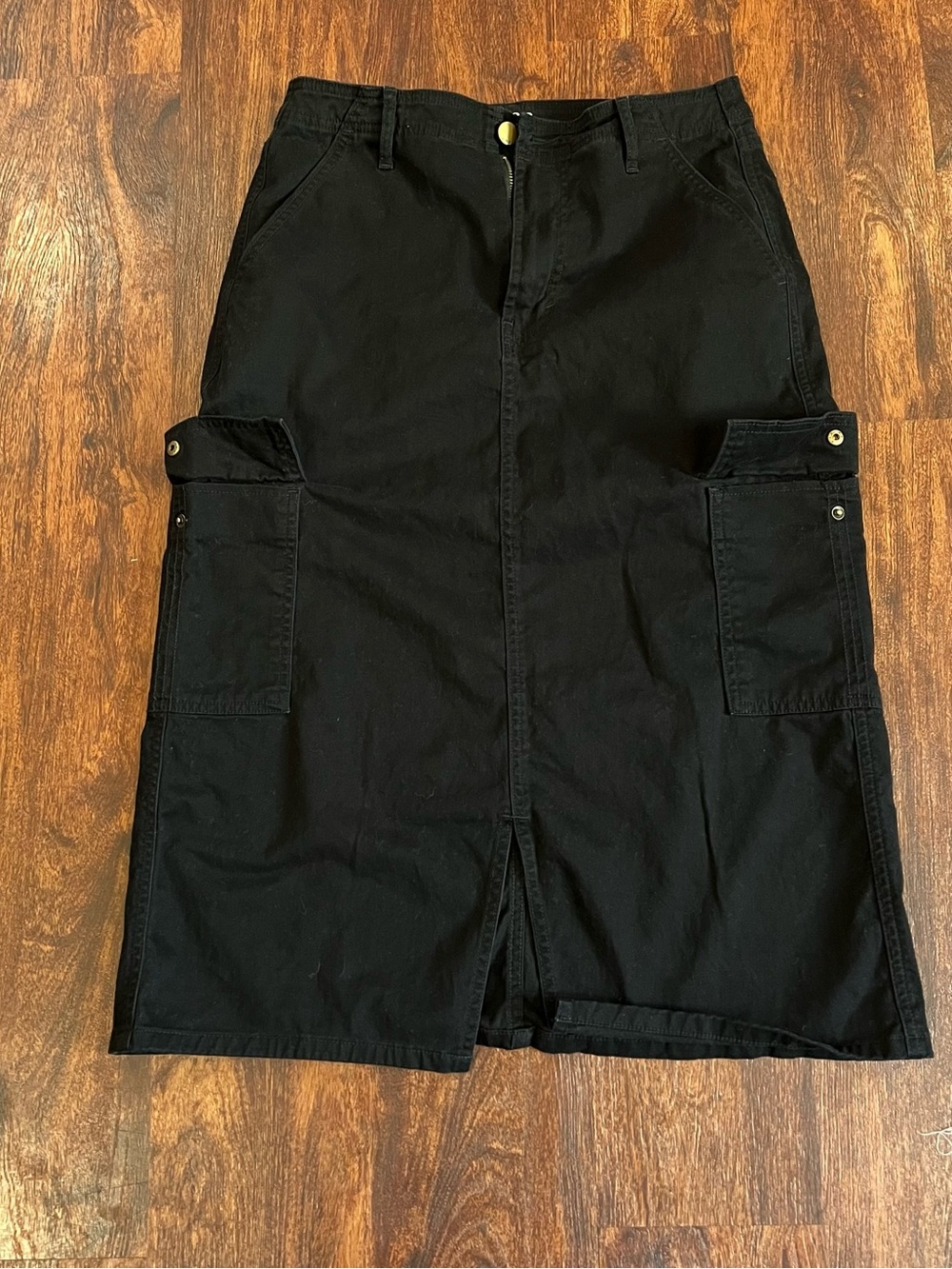a.n.a Black Cargo Pencil Skirt with Front Slit